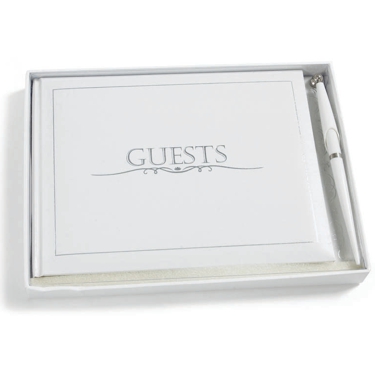 Guest Book, Small, White, w/ Pen
